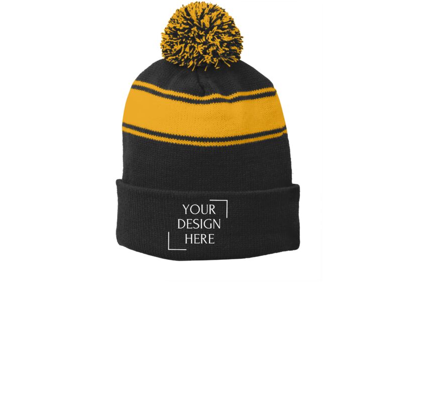 Stripe Pom Pom Beanie Thumbnail