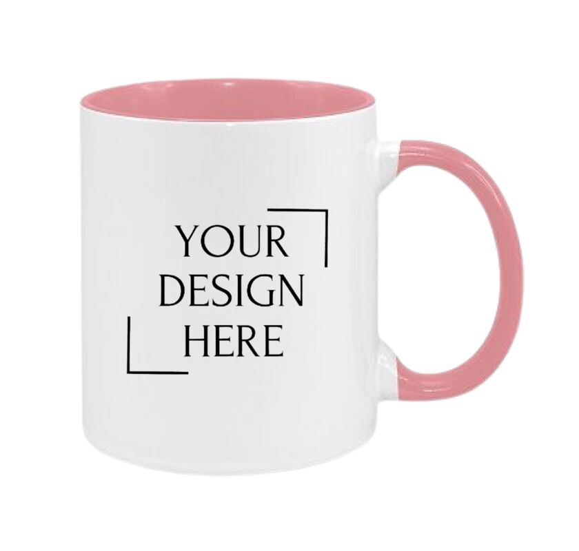 Two-Tone Pink & White Ceramic Mug – Perfect Gift or Everyday Cup Thumbnail