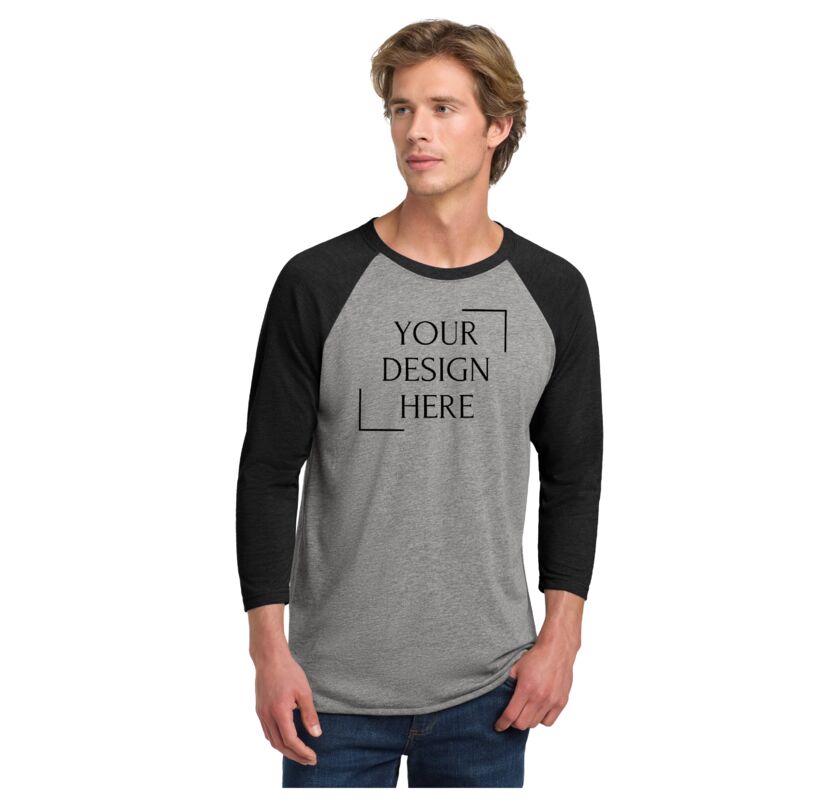 Adult Tri Blend 3/4 Sleeve Raglan Tee Thumbnail