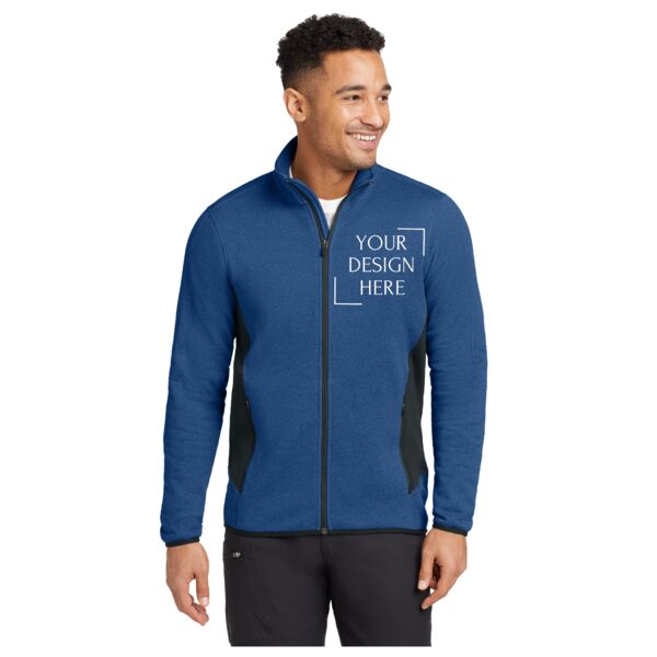 Full Zip Heather Stretch Fleece Jacket Thumbnail