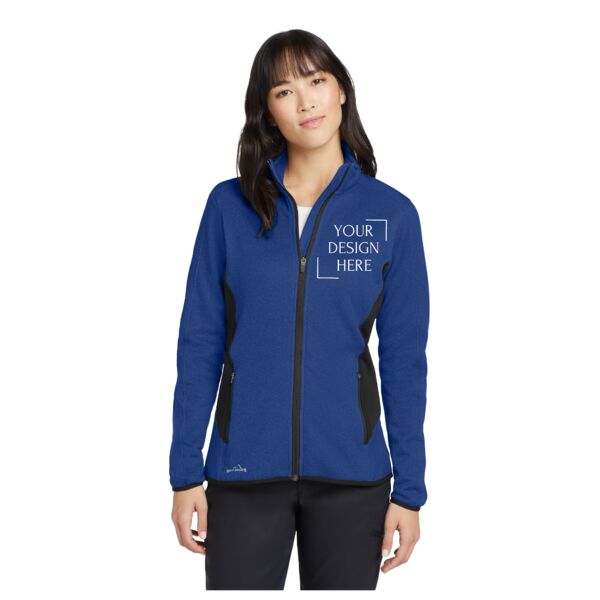 Women's Full Zip Heather Stretch Fleece Jacket Thumbnail