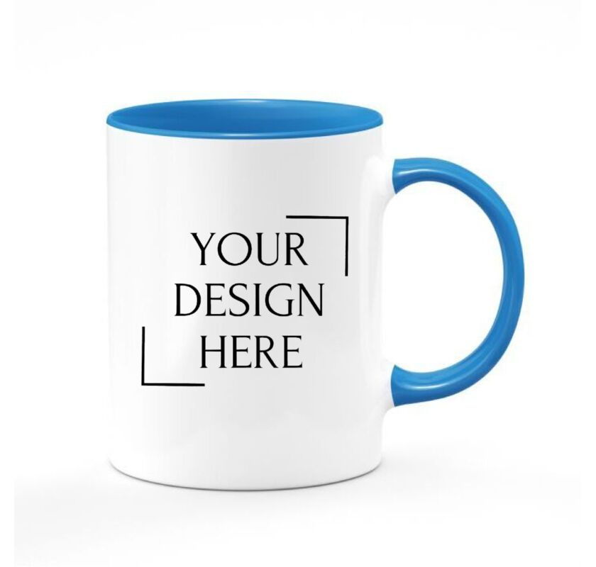 Two-Tone Blue & White Ceramic Mug – Perfect Gift or Everyday Cup Thumbnail