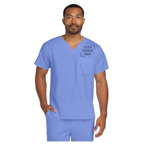 Unisex WorkFlex Chest Pocket V Neck Top Thumbnail