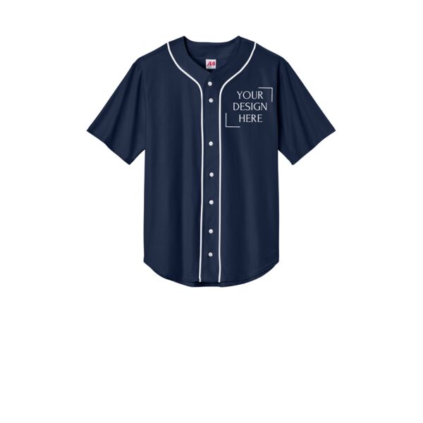 Short Sleeve Full Button Baseball Top Thumbnail
