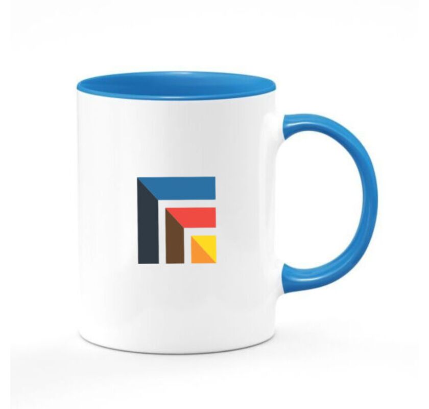 Two-Tone Blue & White Ceramic 11 Oz Mug – Perfect Gift or Everyday Cup Thumbnail