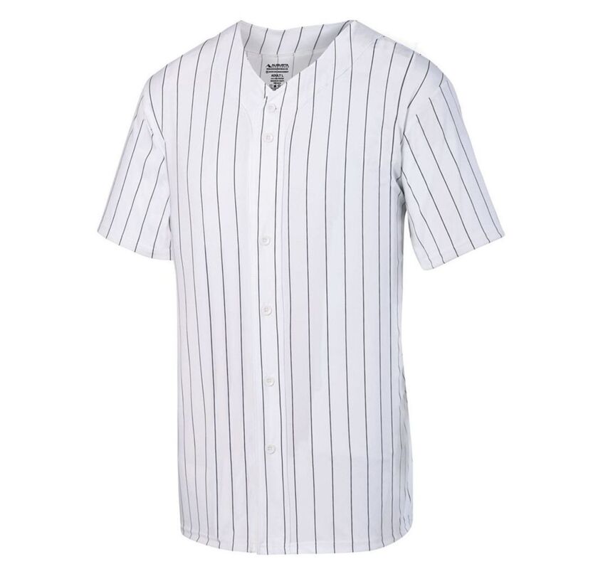 Unisex Pinstripe Full Button Baseball Jersey Thumbnail