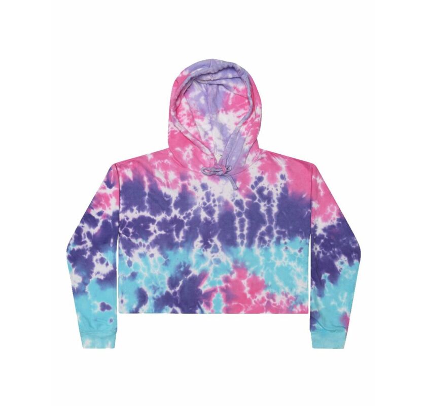 Women's Tie-Dyed Crop Hooded Sweatshirt Thumbnail