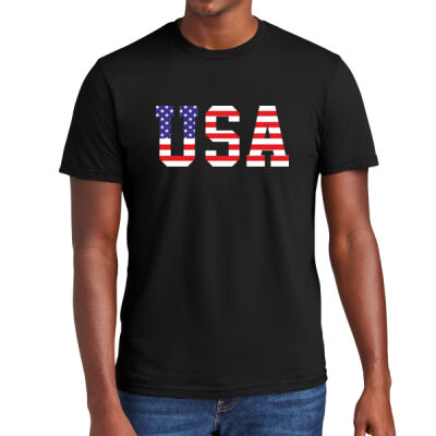  USA National American Flag - 4th of July - Independence Day Unisex 100% Cotton T-Shirt Thumbnail