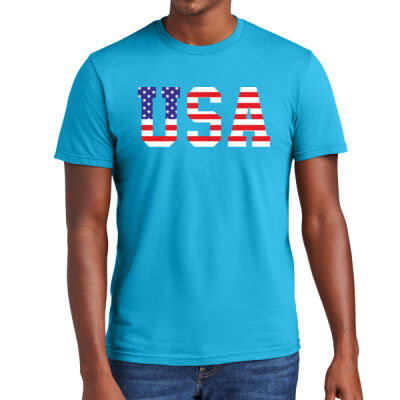  USA National American Flag - 4th of July - Independence Day Unisex 100% Cotton T-Shirt Thumbnail