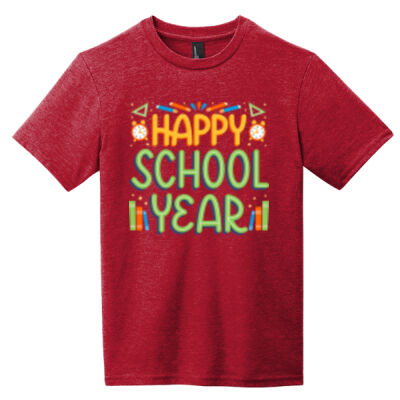  Back to School "Happy School Year" 100% Cotton Youth Short Sleeve T-Shirt Thumbnail