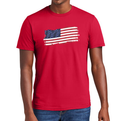 USA National American Flag - 4th of July - USA Patriotic Unisex 100% Cotton T-Shirt Thumbnail