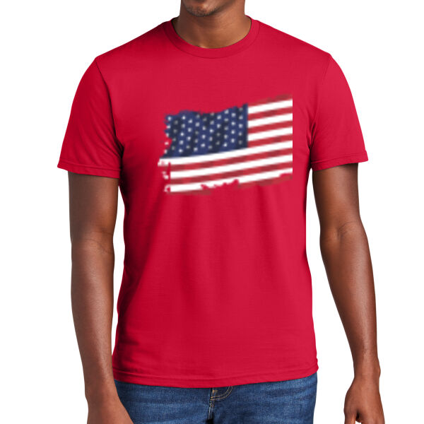 USA National American Flag - 4th of July - USA Patriotic Unisex 100% Cotton T-Shirt Thumbnail