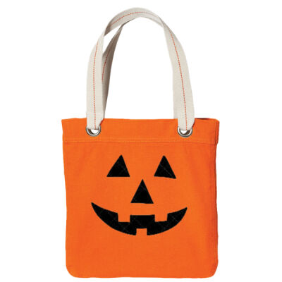 Festive Halloween Tote Bag in Pumpkin Orange Thumbnail