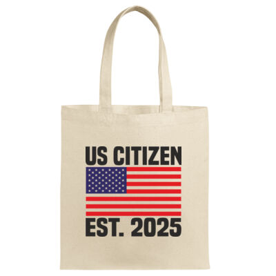 US Citizen 2025 Tote | American Flag Canvas Bag | Proud New Citizen Gift | Patriotic Reusable Bag Thumbnail