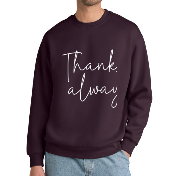 Thankful Always Unisex Sweatshirt – Cozy Fall Pullover | Thanksgiving Graphic Crewneck | Autumn Grateful & Thankful Sweatshirt Thumbnail