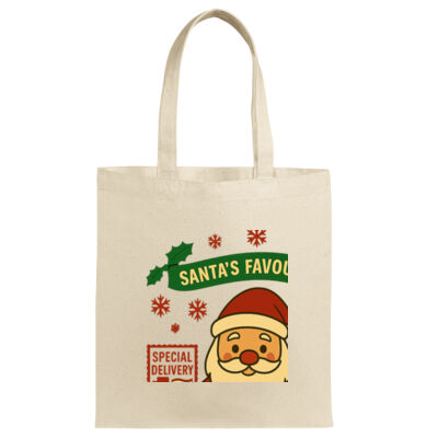 Personalized Santa Tote Bag /Custom Name Christmas Tote. Thumbnail