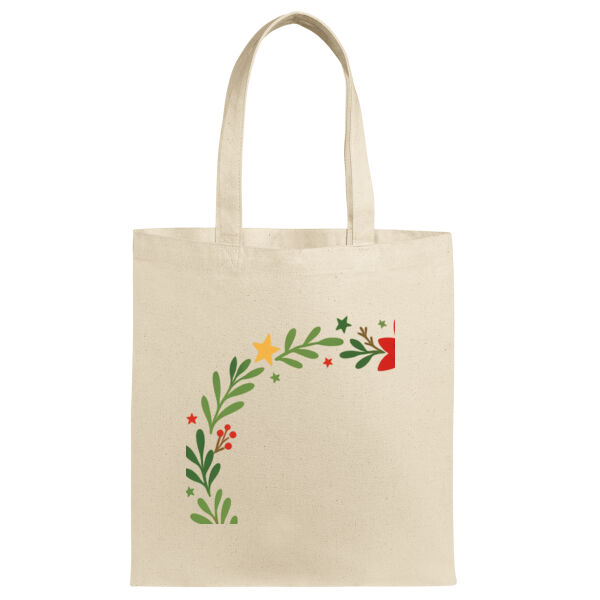 Custom Name Christmas Wreath Tote. Thumbnail