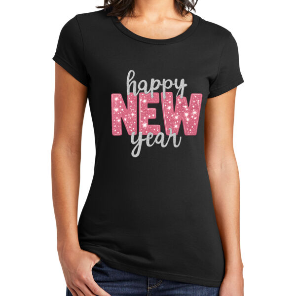 Women's Cute Pink Party Tee for New Year’s Eve. Thumbnail