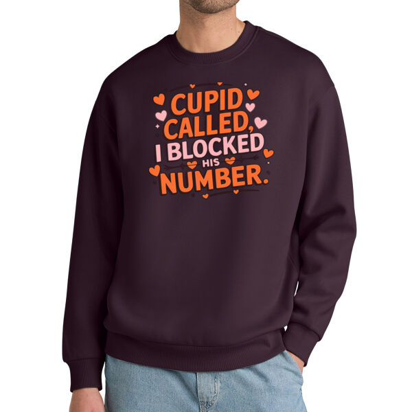 Cupid Called I Blocked His Number Sweatshirt – Funny Valentine’s Day Crewneck, Anti  Sarcastic Love Gift Thumbnail