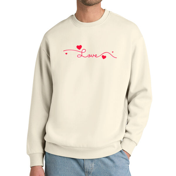 Unisex Love Heart Graphic Sweatshirt – Minimal Valentine Crewneck Gift for Him or Her Thumbnail