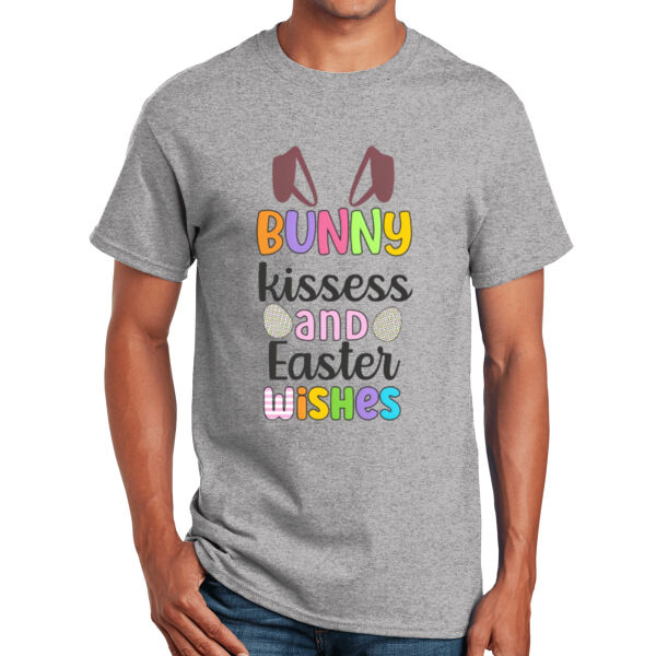 Happy Easter Vibes|Best Easter|Bunny Ears|Vintage Spring Rabbit & Eggs|Short Sleeve Cotton Tee for Unisex Thumbnail