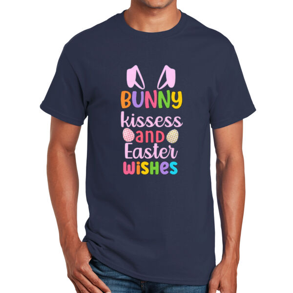 Happy Easter Vibes|Best Easter|Bunny Ears|Vintage Spring Rabbit & Eggs|Short Sleeve Cotton Tee for Unisex Thumbnail