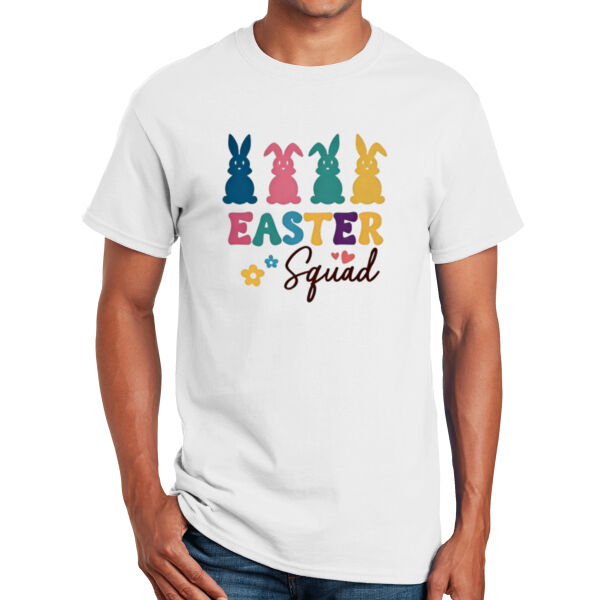 Happy Easter Vibes|Best Easter|Bunny Ears|Vintage Spring Rabbit & Eggs|Short Sleeve Cotton Tee for Unisex Thumbnail
