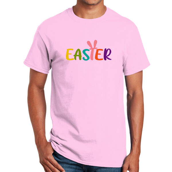 Happy Easter Vibes|Best Easter|Bunny Ears|Vintage Spring Rabbit & Eggs|Short Sleeve Cotton Tee for Unisex Thumbnail