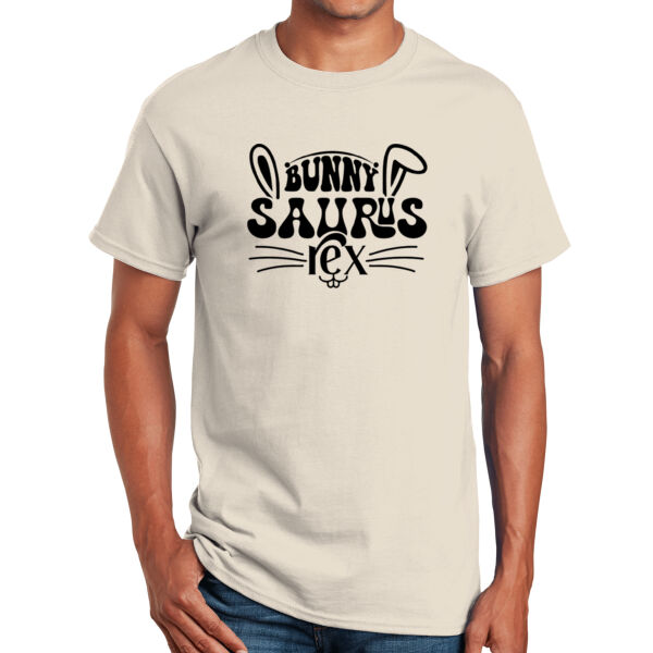 Happy Easter Vibes|Best Easter|Bunny Ears|Vintage Spring Rabbit & Eggs|Short Sleeve Cotton Tee for Unisex Thumbnail