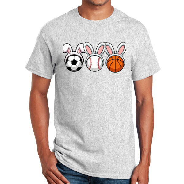 Happy Easter Vibes|Best Easter|Bunny Ears|Vintage Spring Rabbit & Eggs|Short Sleeve Cotton Tee for Unisex Thumbnail