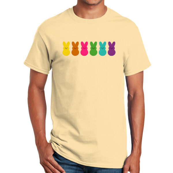 Happy Easter Vibes|Best Easter|Bunny Ears|Vintage Spring Rabbit & Eggs|Short Sleeve Cotton Tee for Unisex Thumbnail