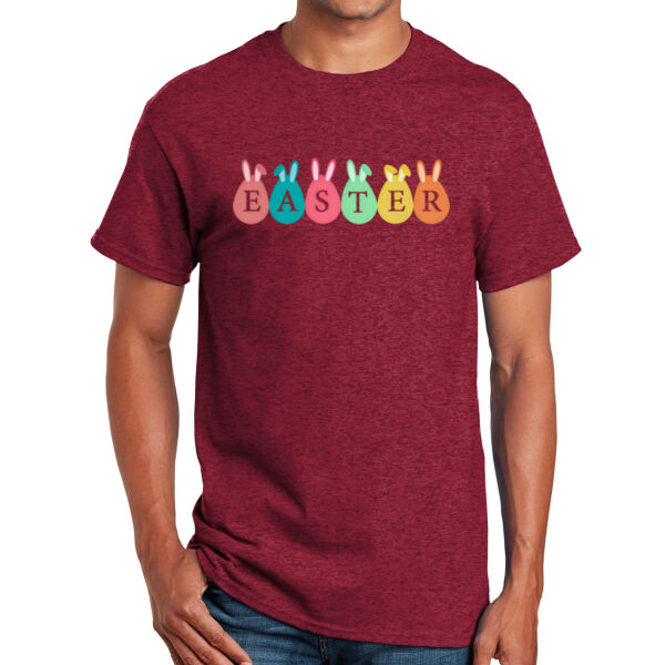 Happy Easter Vibes|Best Easter|Bunny Ears|Vintage Spring Rabbit & Eggs|Short Sleeve Cotton Tee for Unisex Thumbnail