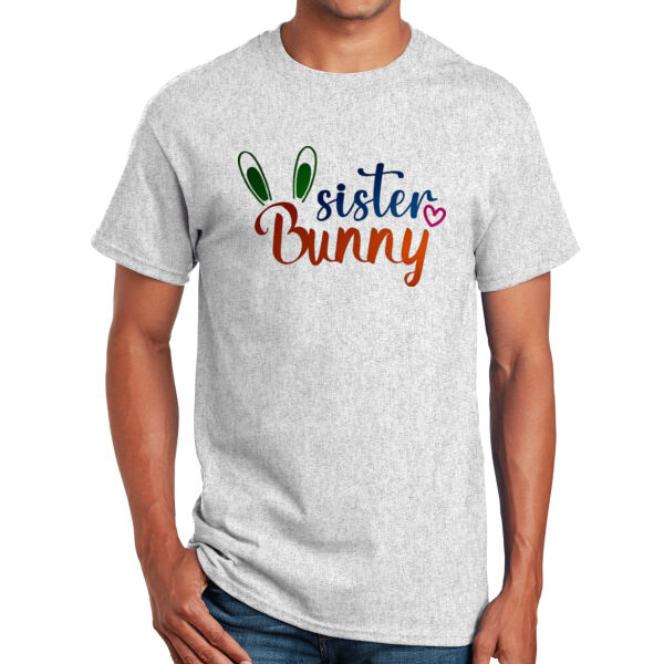 Happy Easter Vibes|Best Easter|Bunny Ears|Vintage Spring Rabbit & Eggs|Short Sleeve Cotton Tee for Unisex Thumbnail