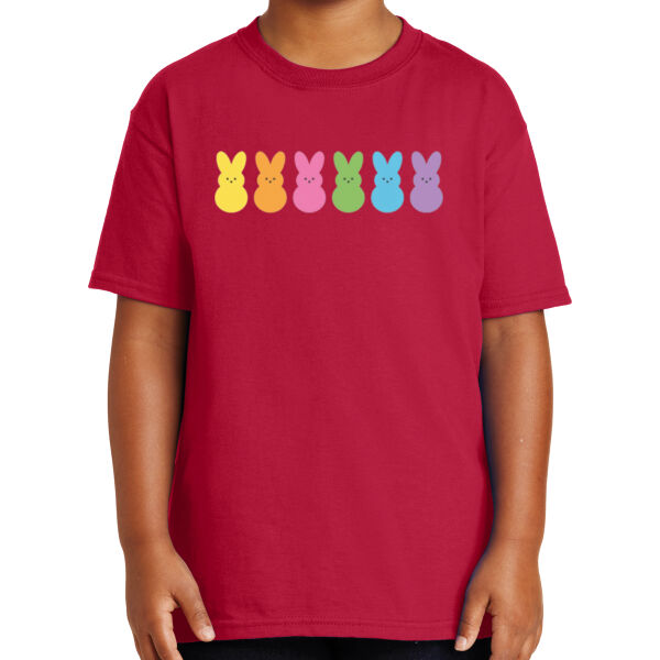 Happy Easter Vibes|Bunny Squad|Vintage Spring Rabbit & Eggs|Short Sleeve Cotton Tee for Youth Thumbnail