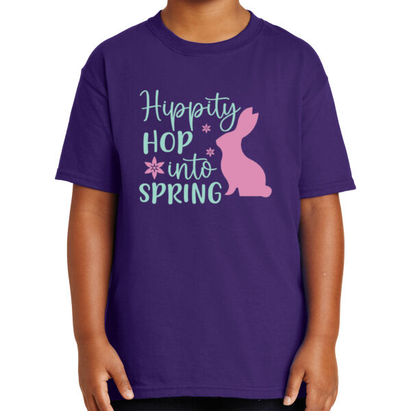 Happy Easter Vibes|Bunny Squad|Vintage Spring Rabbit & Eggs|Short Sleeve Cotton Tee for Youth Thumbnail