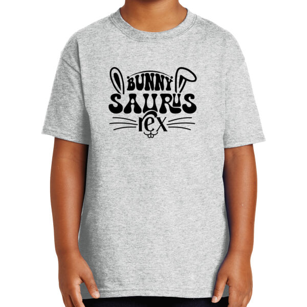 Happy Easter Vibes|Bunny Squad|Vintage Spring Rabbit & Eggs|Short Sleeve Cotton Tee for Youth Thumbnail