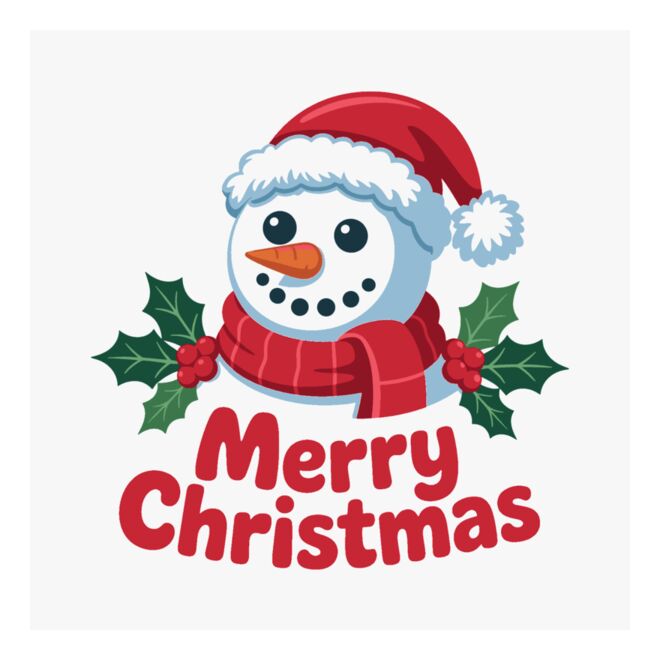 Snowman Merry Christmas Clipart Thumbnail