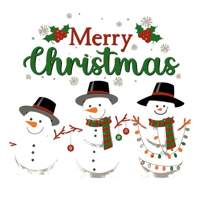 Snowman Merry Christmas Clipart Thumbnail
